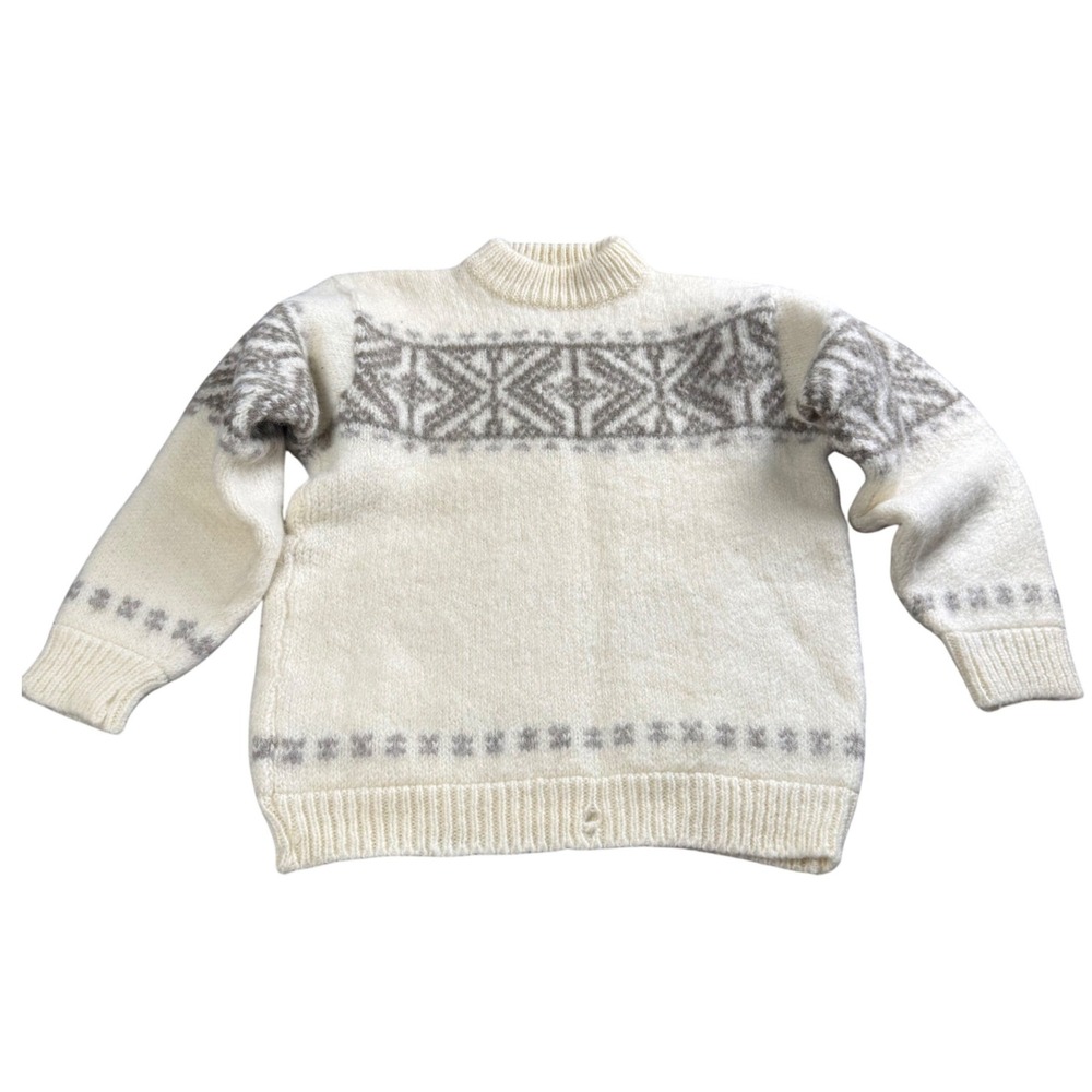 North Star Denmark Thick Wool Sweater Unisex Size Small Vintage Fair Isle Nordic